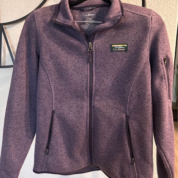 LL Bean Fleece Zip-up in Iris Mauve, Size S Pet - Picture 3 of 5